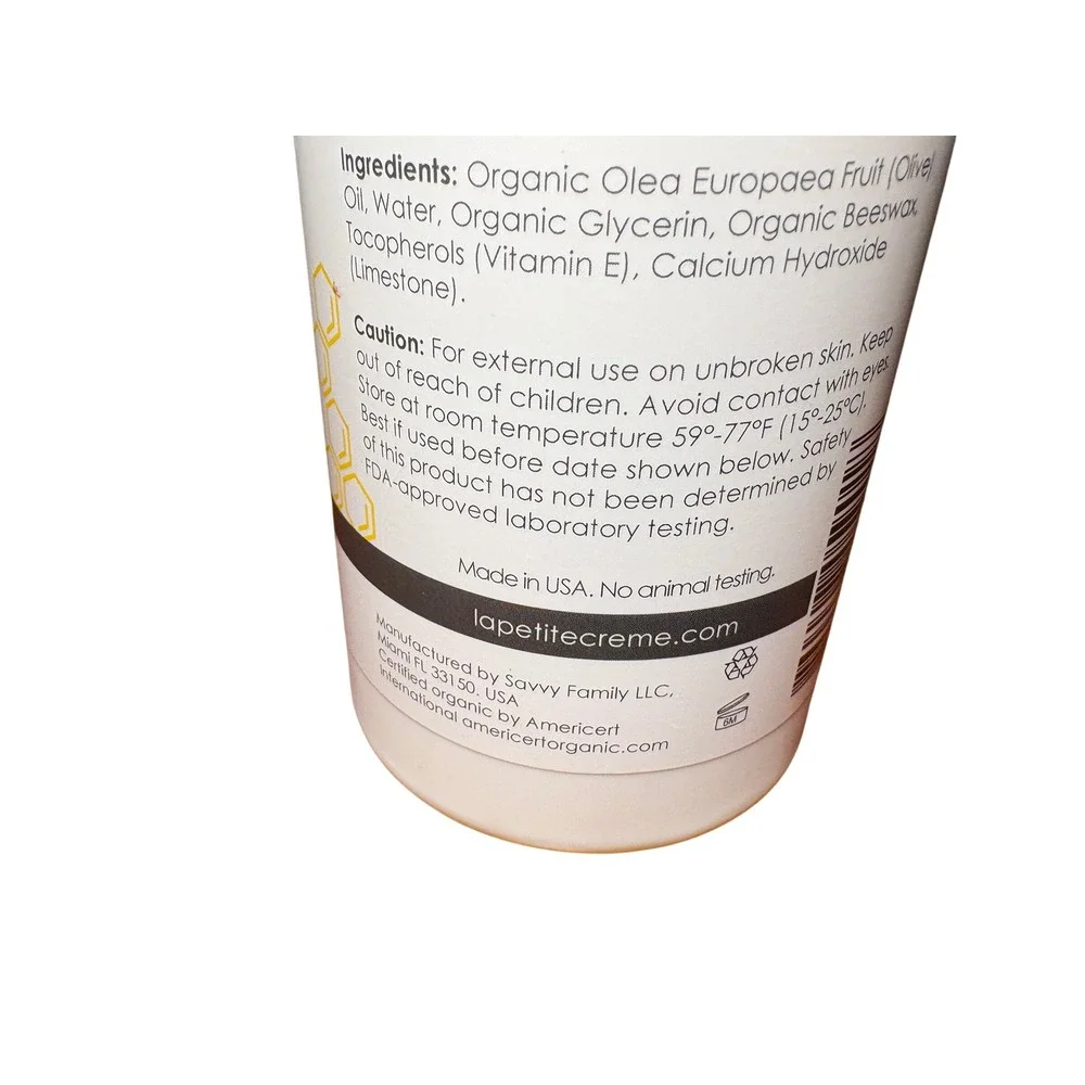 La Petite Creme Organic Diapering Lotion Refill 20oz Alternative to Baby Wipes